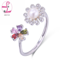Moda de alta qualidade anel aberto anel ajustável pérola anel de jóias